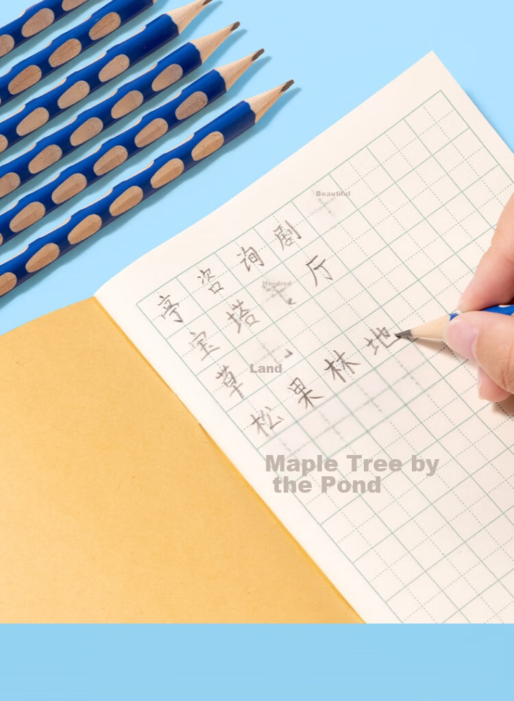 Deli Perforated Pencils, 10 Pieces, HB Medium Thick Triangular Grip, Easy to Hold, Small Hand Grip, Posture-Correcting Pencil, Student Writing Practice Pencil, HC808-HB, Back-To Stationery 10