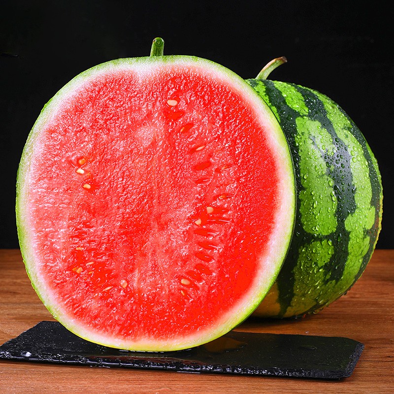 京鲜生 无籽麒麟西瓜 1粒装 净重5-7斤 生鲜水果