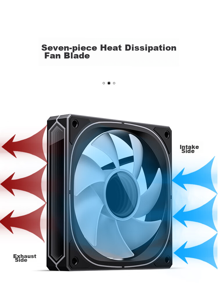 JONSBO FR-505B Iridescent Edition 12CM Case Fan (3-Sided & Axial Fan with Multi-Layer Mirror Effect/5V ARGB Motherboard Sync/PWM Male And Female Connectors) 14