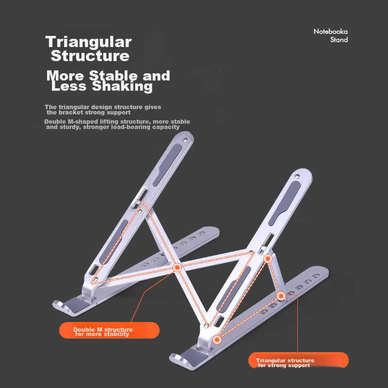 ECOLA Aluminum Alloy Folding Portable Notebook Stand BT21SV, Silver