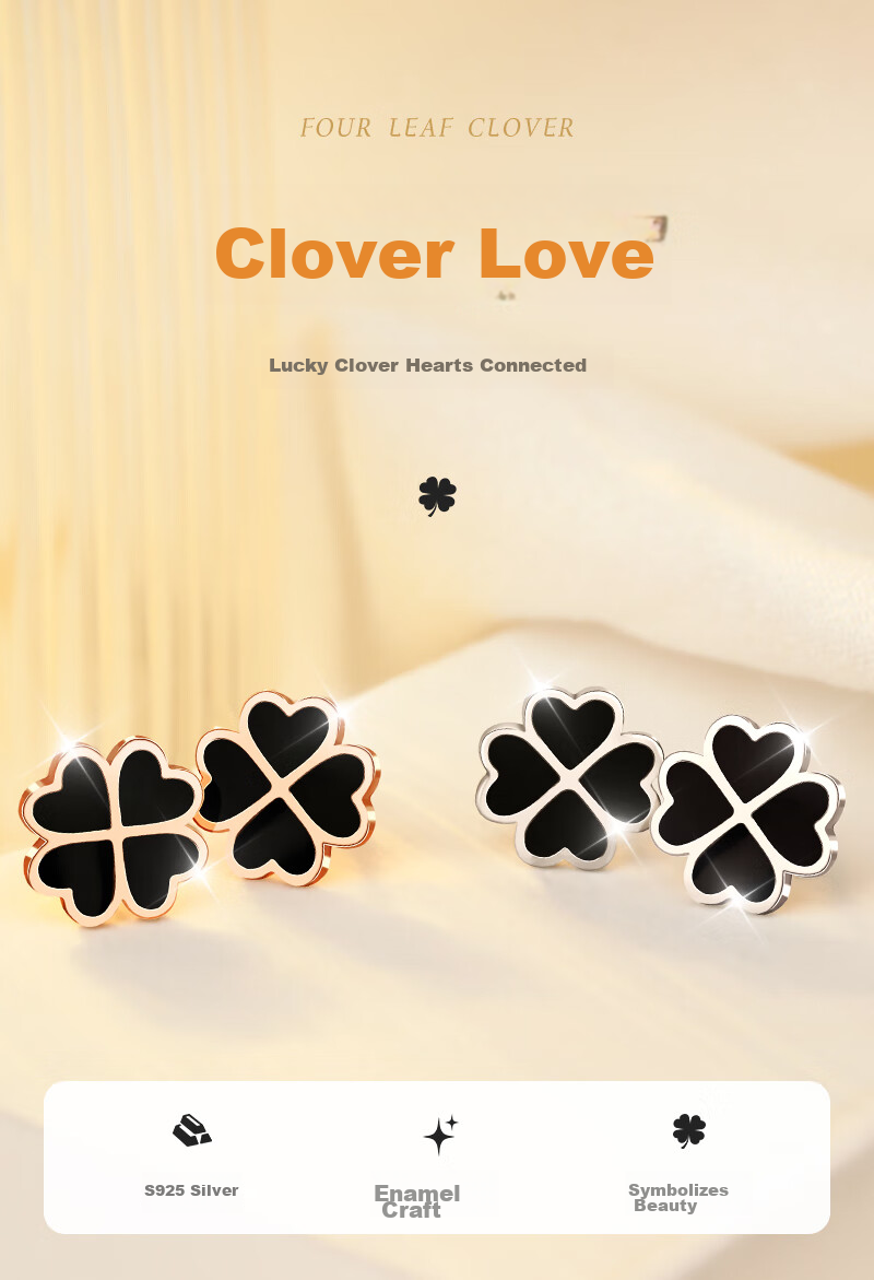 MANHE S925 Silver Four-Leaf Clover Stud Earrings for Women, New 2026 Style, Birthday Gift for Wife Or Girlfriend 1