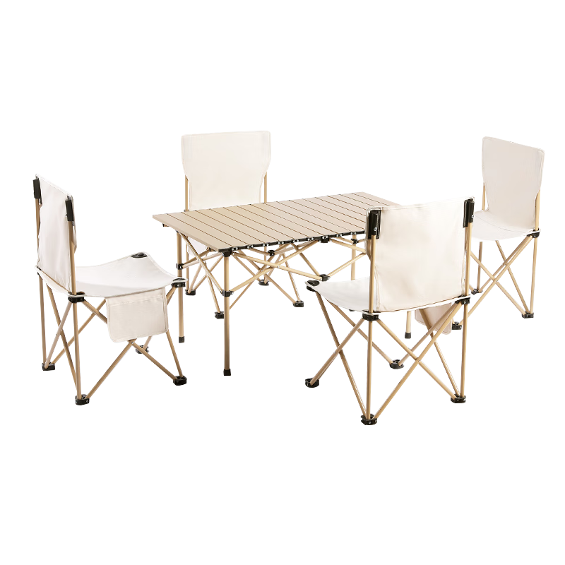 Jiuqiangu Outdoor Foldable Table And Chairs Set, Portable Picnic Table, Camping Egg Roll Table, Camping Equipment, Carbon Steel Table And Chair Set 4277