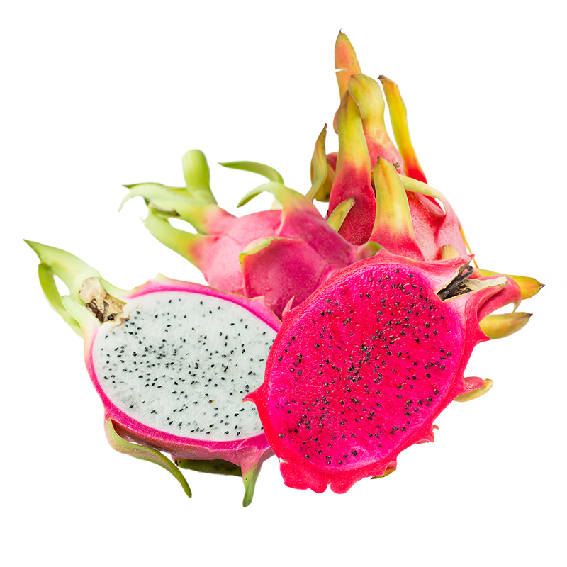 京鲜生越南火龙果 红心3个+白心3个共6个单果600g+水果源头直发一件包邮