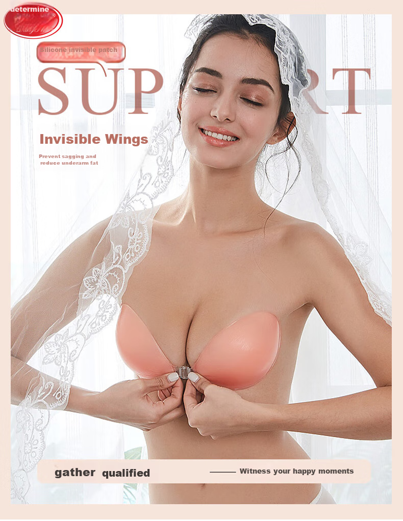 LangSha Silicone Breast Pads for Women, Invisible Bra, Push-Up And Lift, Wedding Dress Nipple Covers, Non-Slip Bikini C Cups 1
