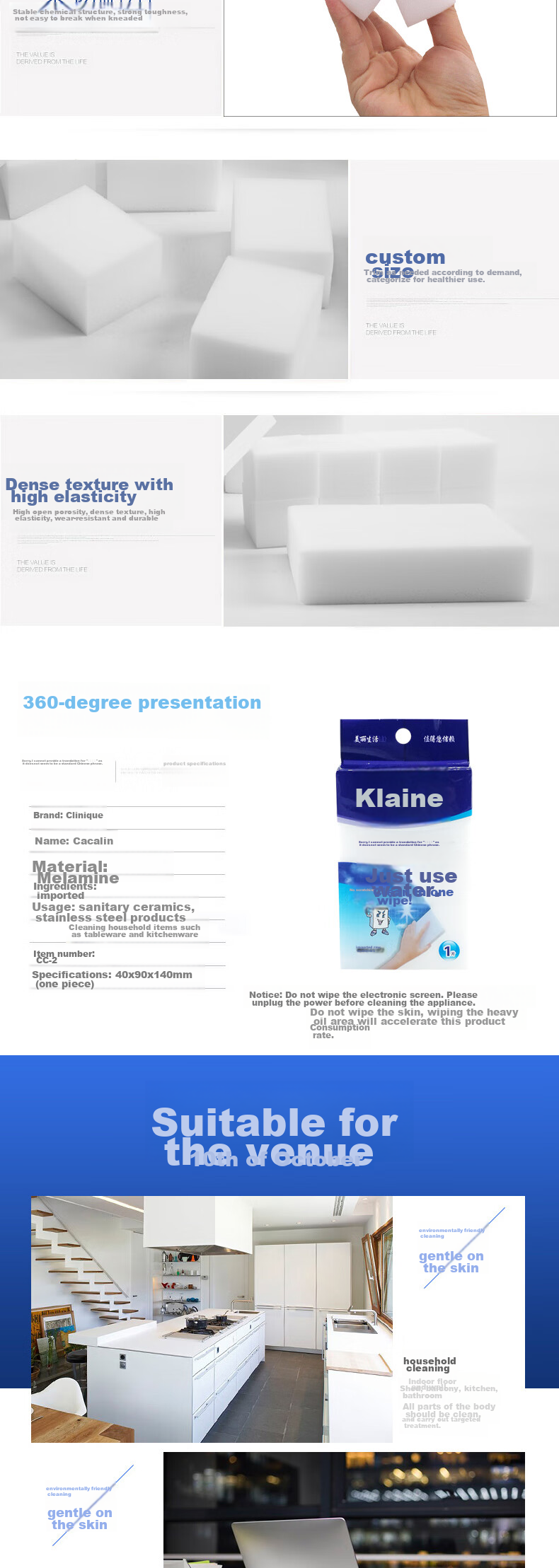 Kelinlai Cleaning Cloth Magic Eraser for Kitchen And Bathroom Furniture Stain Removal Nano Sponge Wipes 18 Pieces Bulk Pack C-11 4