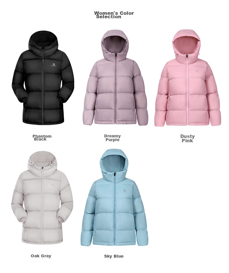 CAMEL [Hug] Winter Outdoor Water-Resistant down Jacket, 600 Fill Power, Unisex Thick Hooded Warm Puffer Coat 26