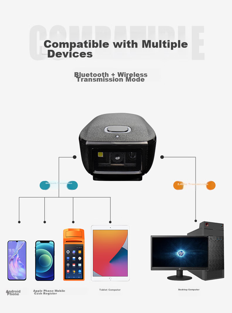 NTEUMM NETUM Wireless 2D Bluetooth Scanner for Supermarkets, Payment Collection, Cashier, Invoice Scanning, Barcode Universal Express Logistics Inquiry Scanner C750 6