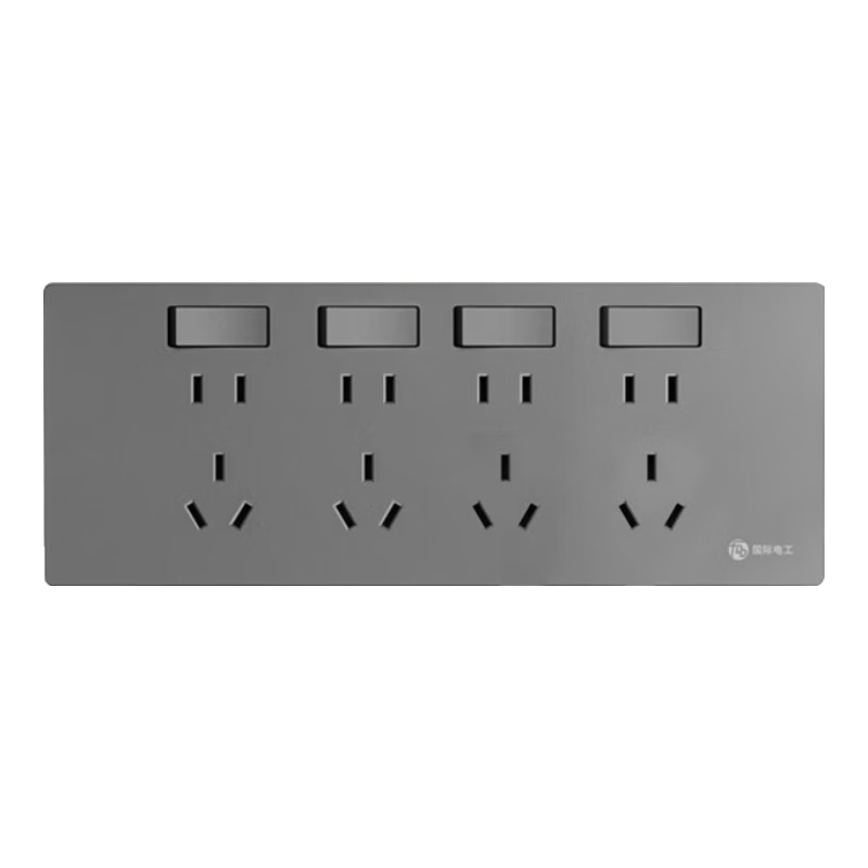 FDD Concealed Expandable Socket, 86-Type Converter, Extended Socket Panel, One Switch with Five Holes, Multi-Outlet Adapter [Gray - 28 Holes] Right Expansion + Independent Switch