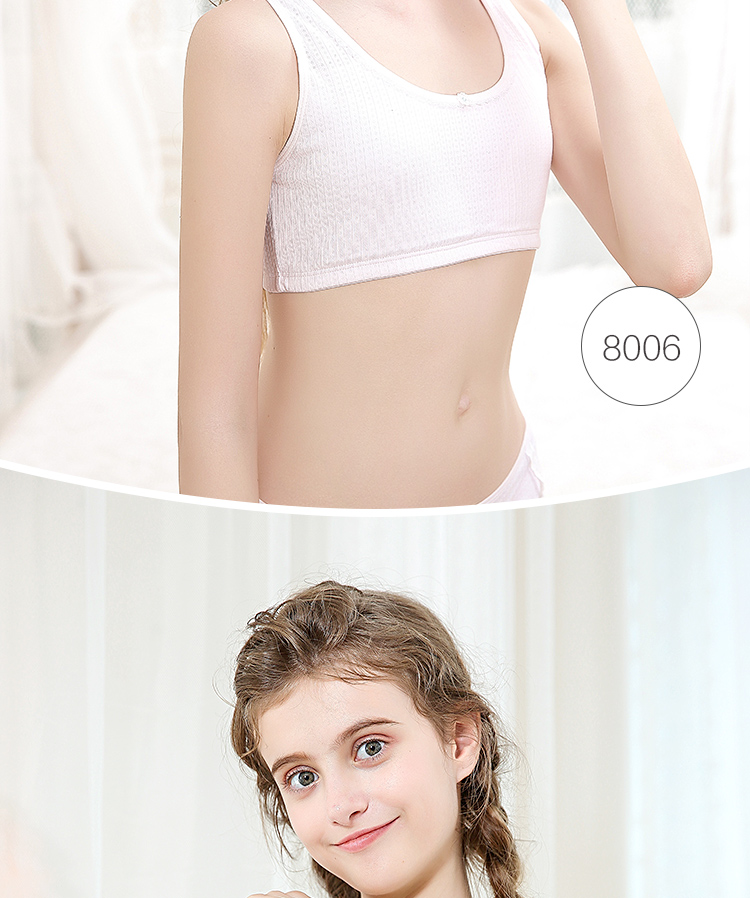 Hodo Girls' Bra, Children's Underwear Vest-Style Brassiere, Thin Mesh Camisole for Puberty And Middle School Students, X8004 155 13