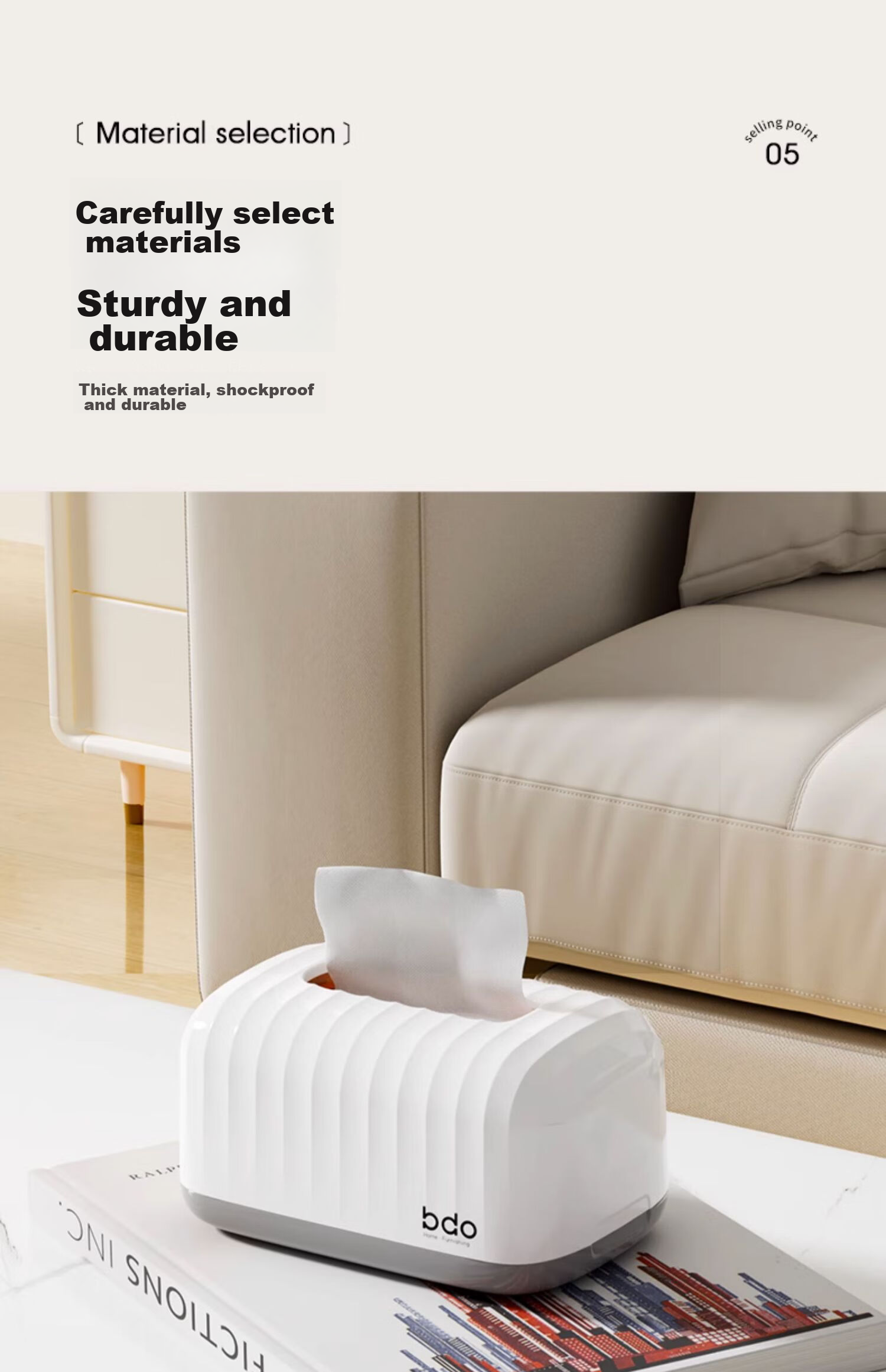 BDO Tissue Box, Living Room Coffee Table Dining Table Desktop Tissue Holder with Spring, Paper Towel Dispenser for Office And Bedroom Desk 8