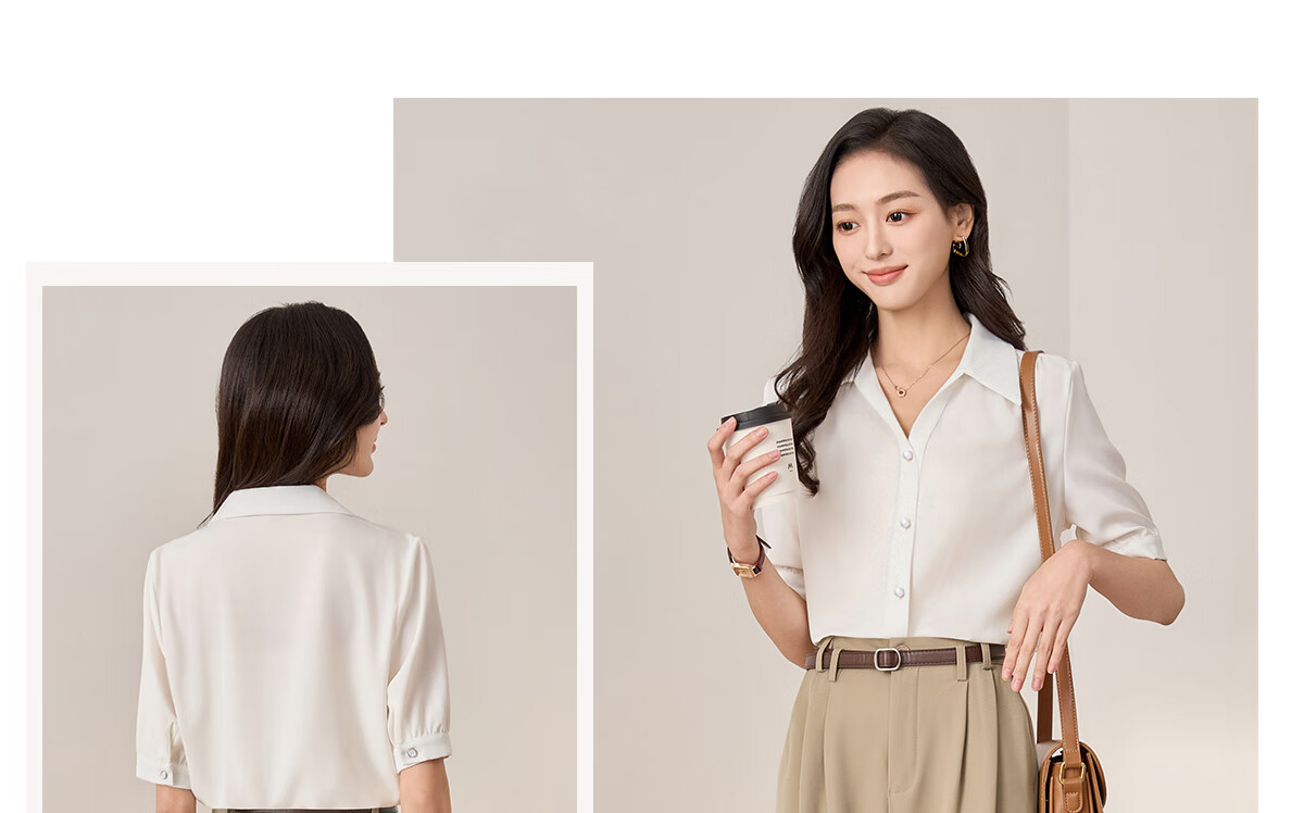 Chushen Spring Autumn Long Sleeve Shirt Women Professional Casual Commuter Lapel Versatile White Shirt S13JC2998 22