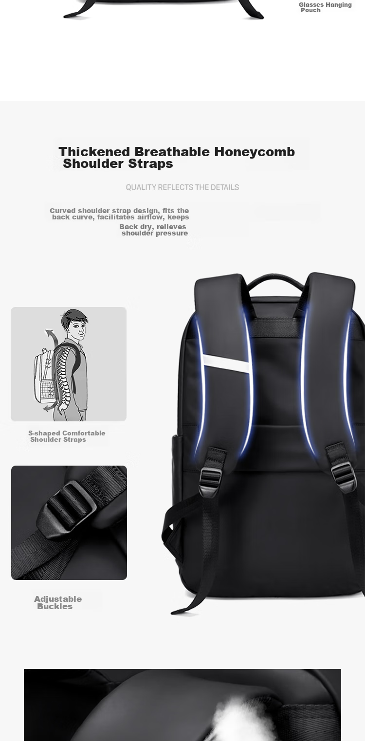 GOLF Backpack for Men, Casual Large Capacity Backpack, Korean Style Trendy Travel Business Bag, 15.6-Inch Laptop Backpack for Students 8
