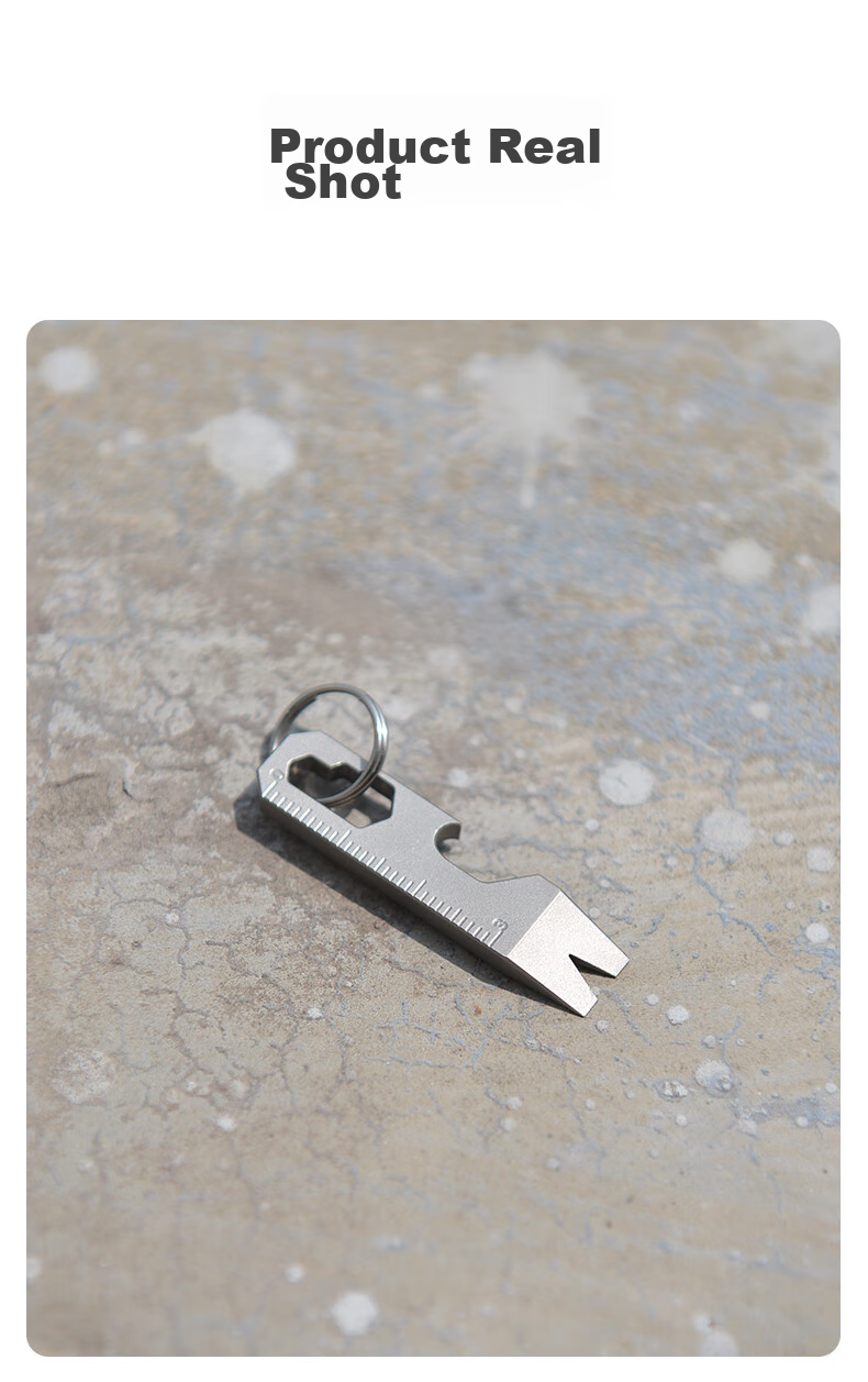 YORA Titanium Alloy Keychain Pendant, Pry Bar, Mini Multifunctional Bottle Opener, Wrench, Package Opener, Small Tool, EDC 9