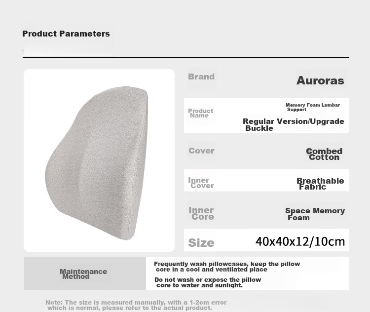 Aeromax Office Chair Back Cushion, Low Rebound Space Memory Foam Lumbar Support, Car Seat Backrest Pad 13