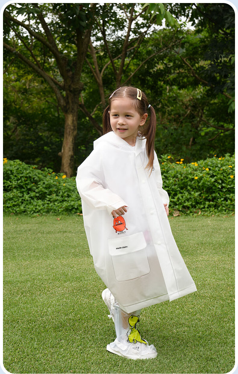 MARIE CLAIRE Children's Raincoat, One-Piece Cape-Style Poncho, Single-Person, for Girls And Boys, Students, Kindergarten Children, Toddlers, Back to School 19