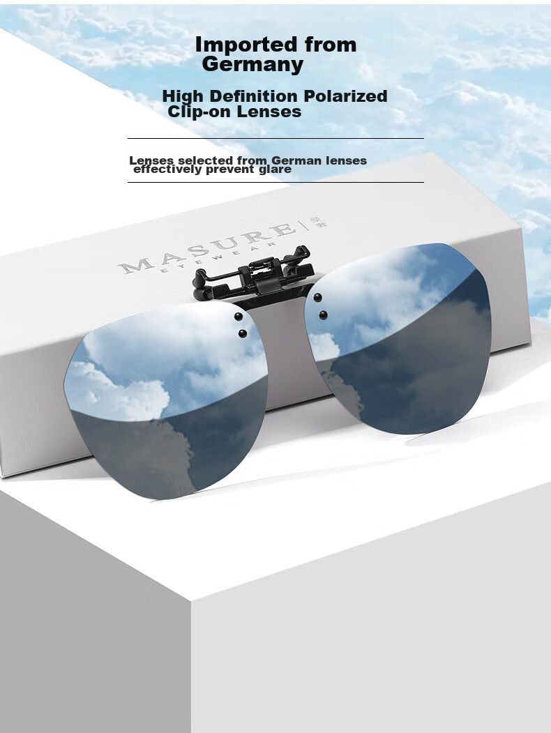 Angelamiao Sunglasses Clip for Men, Ultra-Light Driving UV Protection Polarized Clip-On Sunglasses for Women, Can Be Used with Prescription Glasses 3