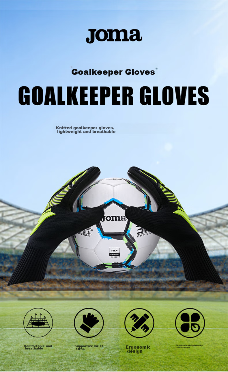 JOMA Soccer Goalkeeper Gloves for Adults And Children, Thickened Non-Slip Shock-Absorbing Competition Training Goalie Gloves Equipment Protective Gear 1