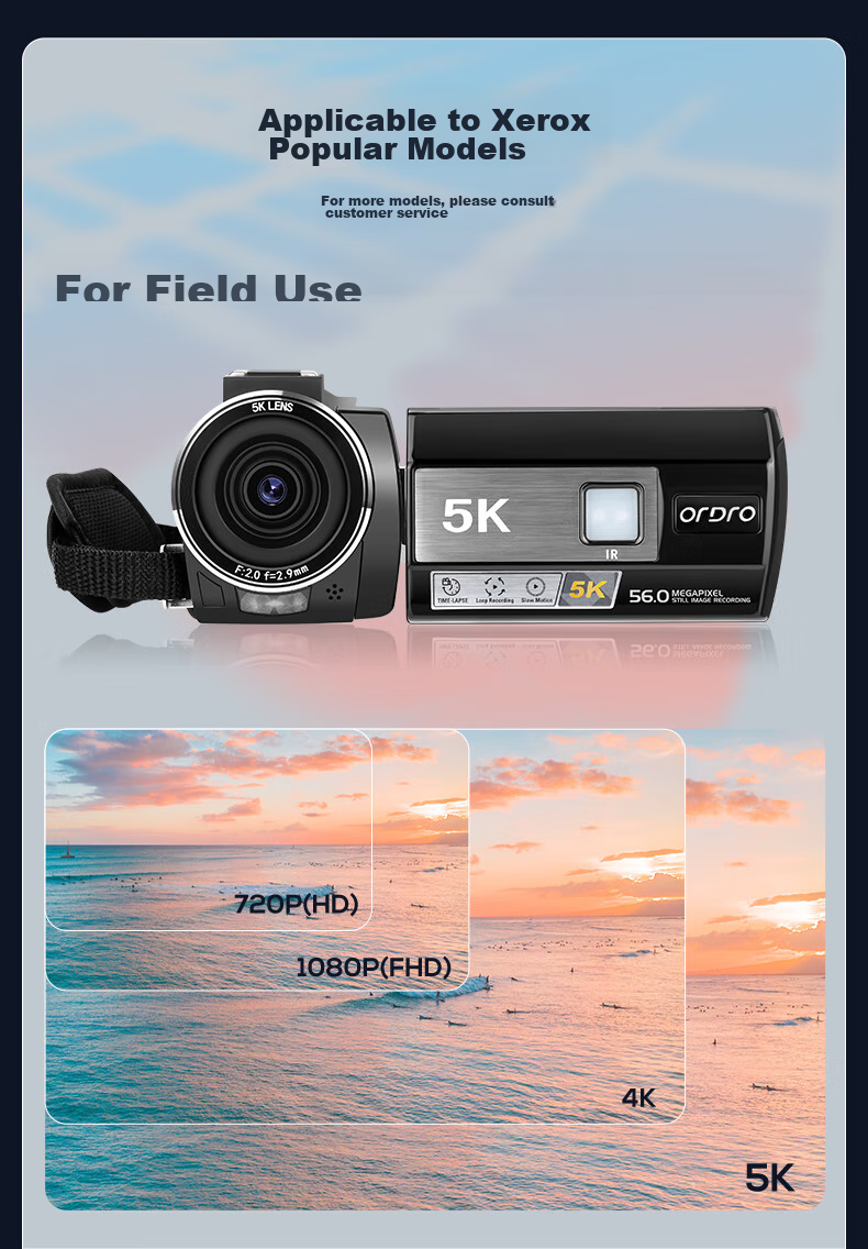 ORDRO AE20 5K Ultra HD DV Camera Dedicated Shooting Zoom Handheld Camcorder Anti-Shake Wide-Angle Wifi Connection Vlog Conference Short Video 9