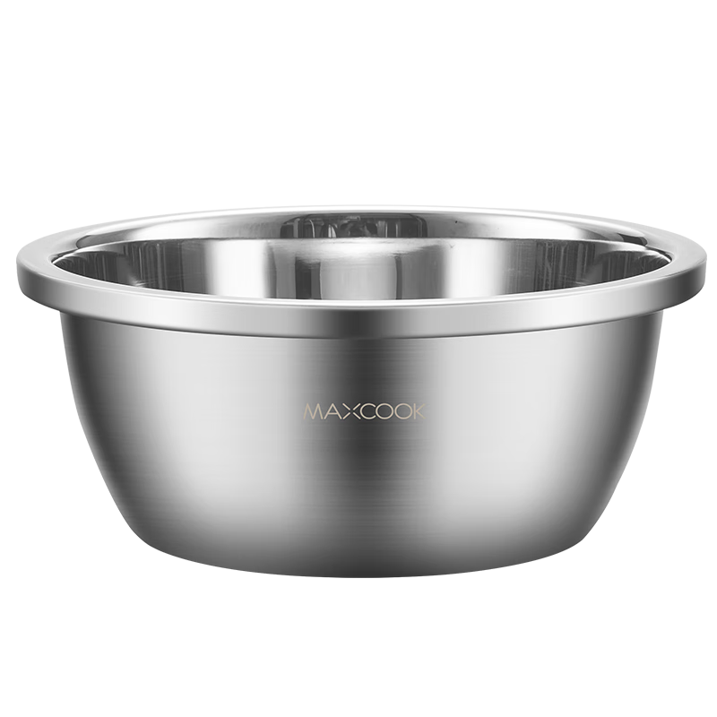 MAXCOOK 316L Stainless Steel Bowl Seasoning Bowl, Thickened Mixing Bowl 34CM, Vegetable Washing Bowl Salad Bowl And Dough Mixing Bowl MCWA1885