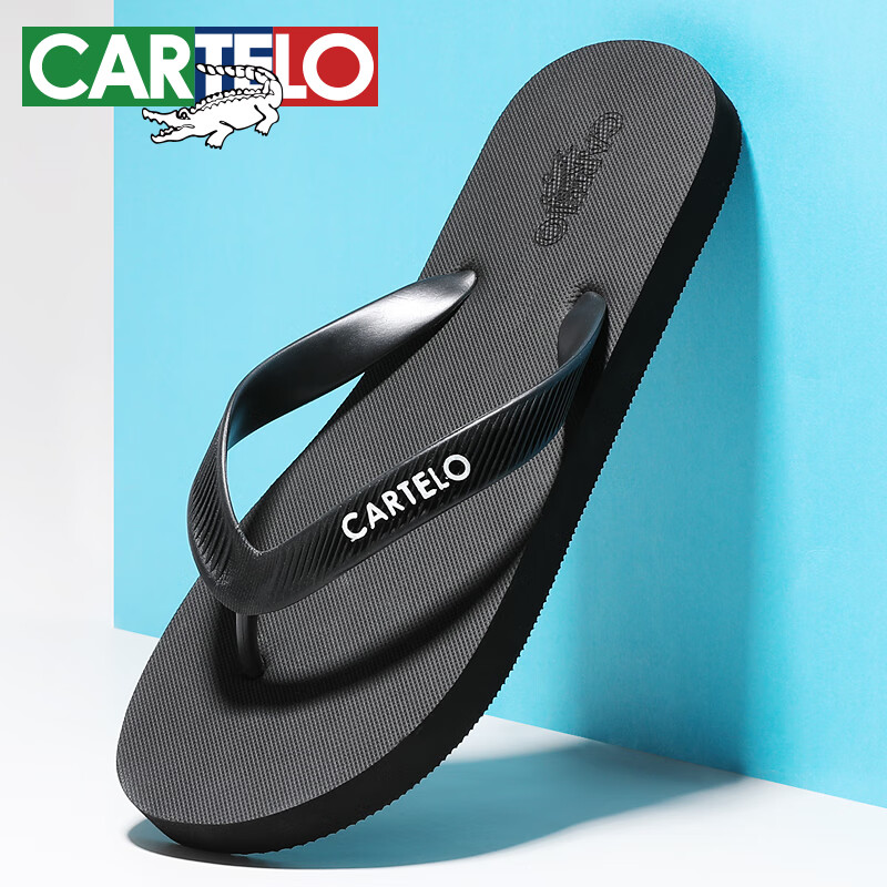 CARTELO Flip-Flops for Men, New Summer Style, Beach And Outdoor Wear, Soft Sole, Indoor Breathable Sandals, Large Size 45