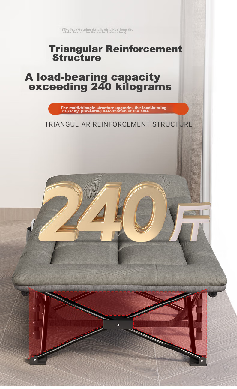 Nanjiren Folding Bed, Single Office Nap Bed, Military Cot with Integrated Mattress, Ten-Foot Bed 3