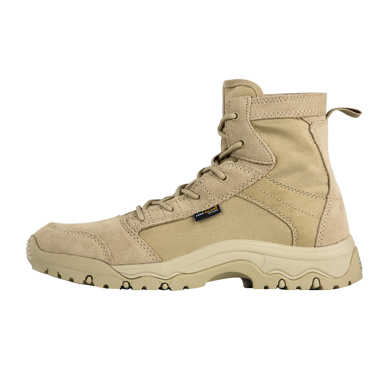 Free Soldier Mid-Top Hiking Boots for Men And Women, Outdoor Trekking Shoes, Non-Slip Wear-Resistant Desert Sandproof Breathable Training Boots, Sand Color, Size 44