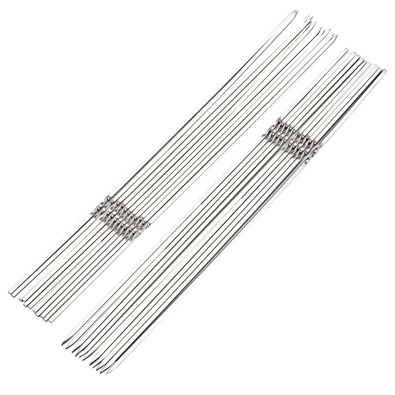 Suncojia 304 Stainless Steel Barbecue Skewers, Meat Kebab Skewers, Grilling Needles, Barbecue Tools, 50 Pieces