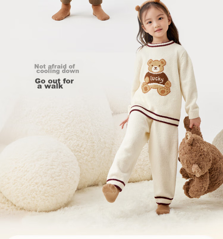 BALABALA BalaOne Children's Home Wear Set, Boys And Girls Winter Half-Fleece Warm Set, 208425171204 8