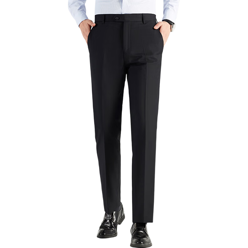 ROMON Men's Dress Pants, Straight-Leg, Elastic, Spring And Autumn, for Young And Middle-Aged, Business Workwear Style, Professional Long Trousers XK668L