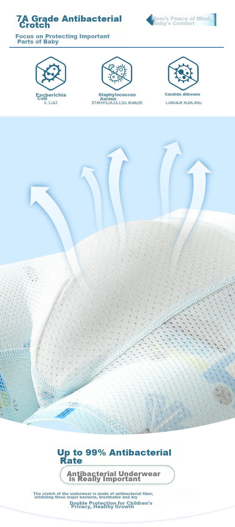 YUZHAOLIN Boys' Ice Silk Underwear, Seamless Children's Boxer Briefs, Mesh Breathable Shorts for Young Boys, Summer Style 6
