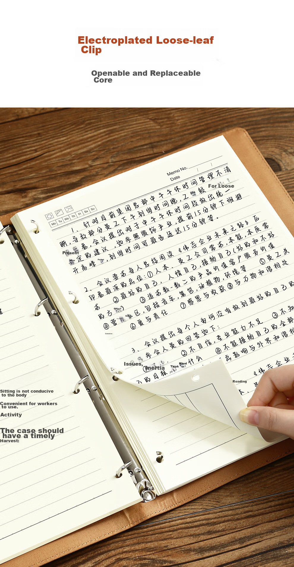 [Lowest Price Online] Faramon (Faramon) A4 Loose-Leaf Notebook, Detachable Pages, Replaceable Inner Pages, Business Notebook, Office Meeting Journal, A4-Brow 6