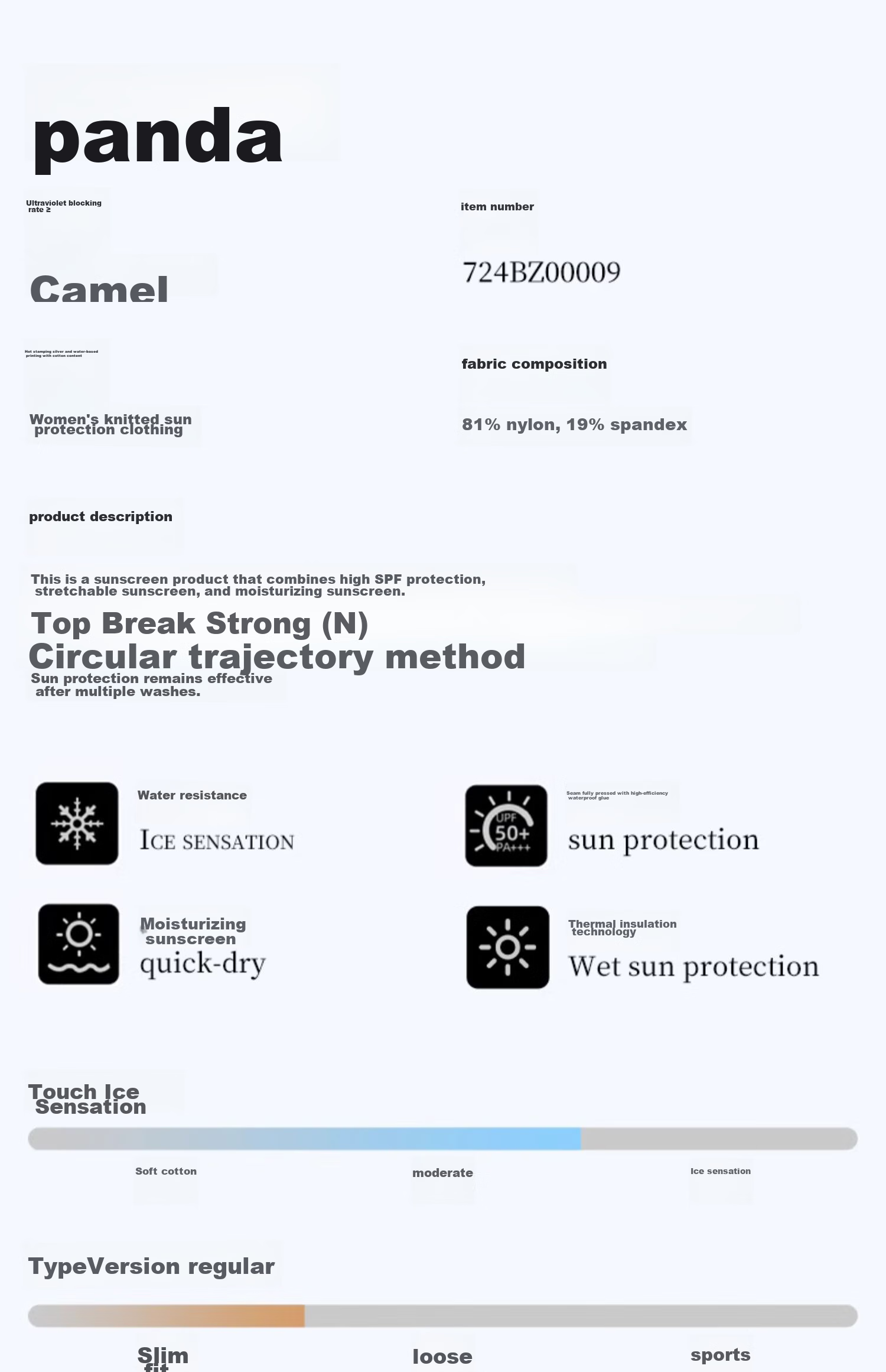 CAMEL Cool White Outdoor Sun Protection Clothing, Cooling UPF50 Original Yarn Moisture-Resistant Sun Protection Garment, Skin Coat, XL 1