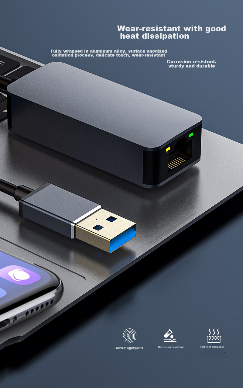 EB-LINK Type-C Wired Network Card 2.5G, Laptop External Network Card 2500M, USB-C to RJ45 Network Port Converter, Network Cable Adapter, Suitable for Apple Mac Tablets 9