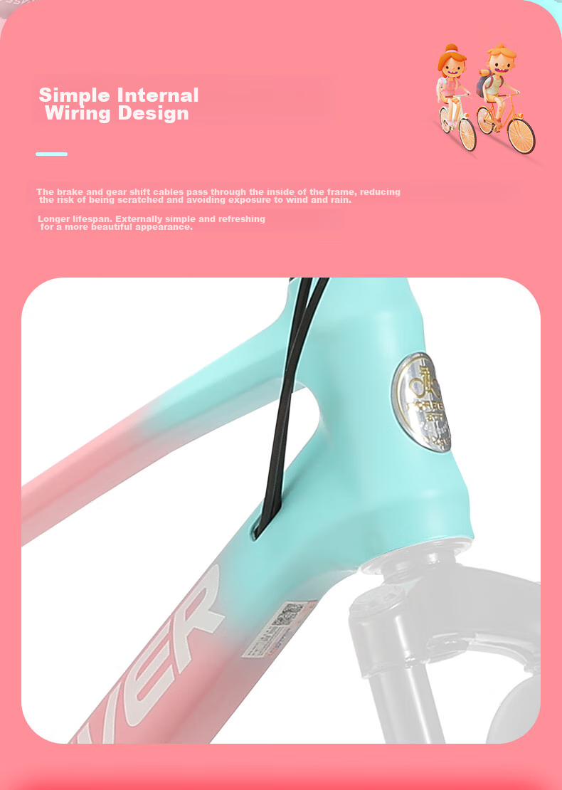 FOREVER Girls' Model, 22-Inch, 24-Speed, Magnesium Alloy Mountain Bike, for Female Teenagers, Students And Children, Pink 6