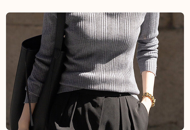 Dme [French Workplace OOTD] Summer Cloud-Feel Lightweight Lapel Sweater, Simple Style Long-Sleeve Knit Top for Wome 4