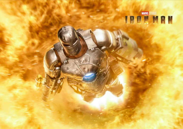 Marvel Iron Man Action Figure Light-Up Version MK3 Model Display Piece Gift for Boys' Birthday 10
