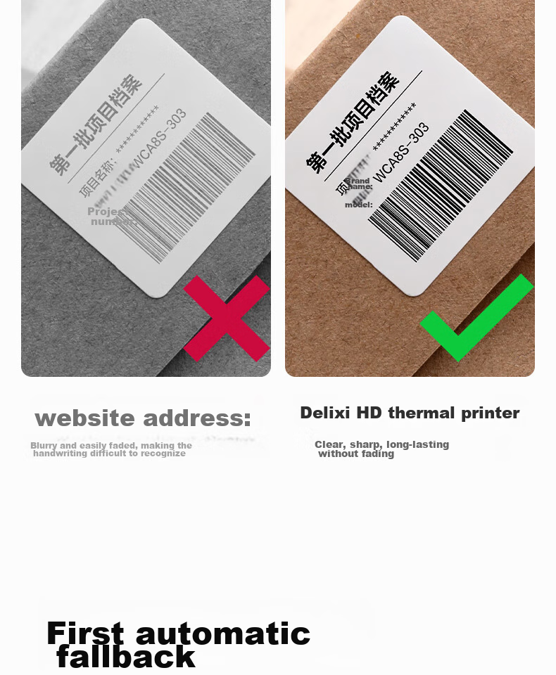 Deli DL-888B(NEW) Thermal Label Printer, Express Delivery Warehouse Logistics Shipping Label, Fixed Asset 108mm Commercial Office Printing, Self-Adhesive Barcode Large Paper Warehouse Printer, USB Versio 9