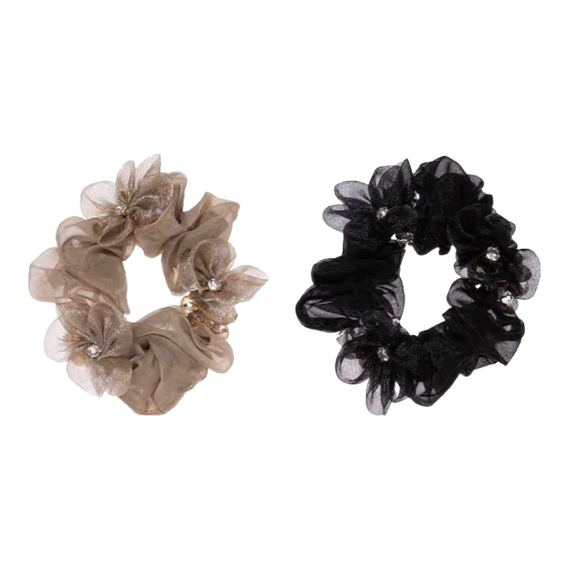 CHIMERA 2-Piece Hair Ties, Flower-Shaped Hair Bands, Bun Ties, Ponytail Holders, Hair Accessories, High-End Hair Ornaments, Elastic Bands, Mid-Autumn Festival Gift