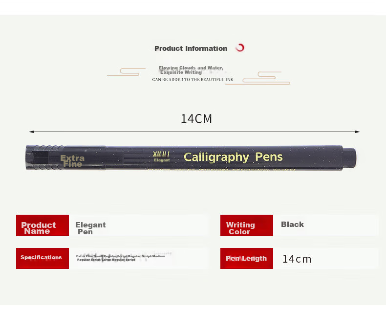 Touch Fish Calligraphy Practice Set with Soft Brush Pen, Signature Pen for Small, Medium And Large Regular Script, Hard Pen Style, Fountain Pen-Like Brush Pen for Beginners, Elementary School Students, Soft Tip, 4-Piece Set 10