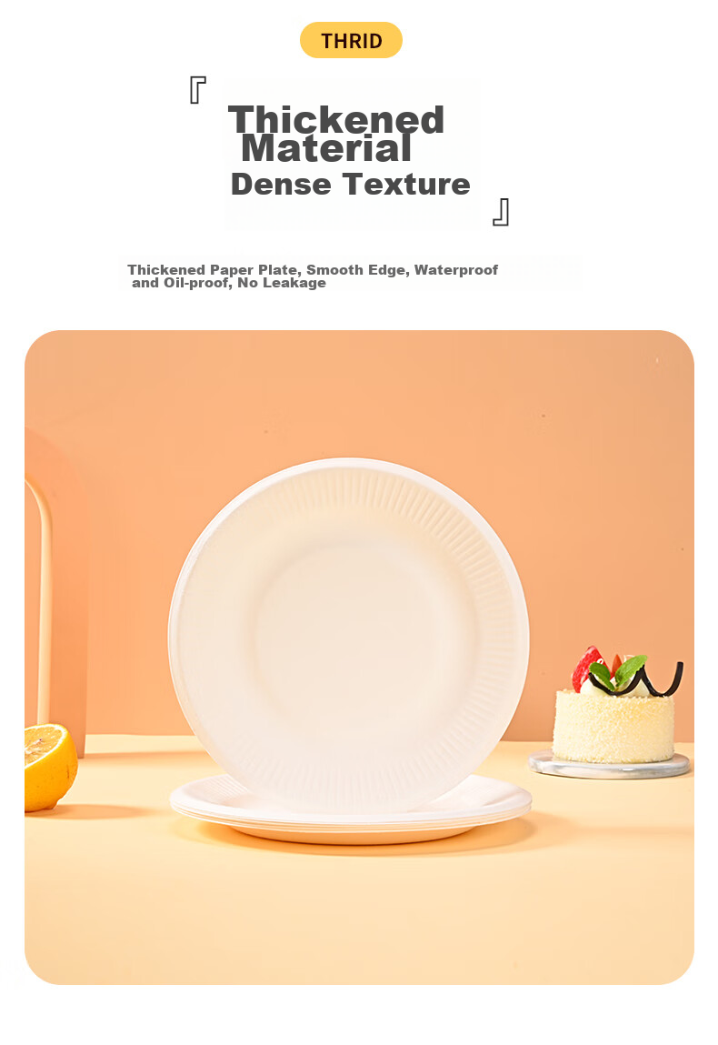 Babike Disposable Paper Plates, Cake Plates, Barbecue Plates, Western-Style Plates, Handmade Art Drawing Paper Plates, 8 Inches, 20 Pieces 5