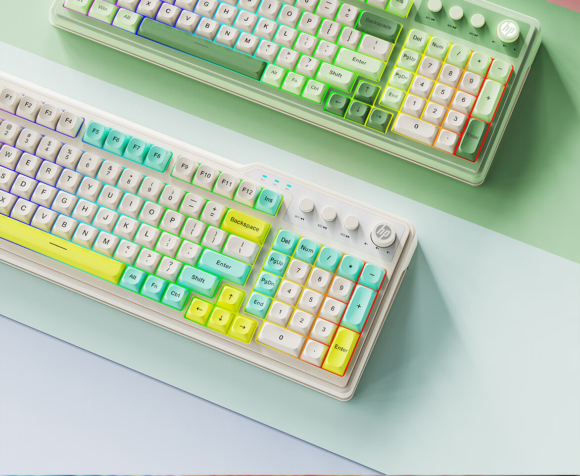 HP K360 Tri-Mode Wireless Bluetooth Keyboard with RGB Lighting, Mechanical Feel, Gaming And Office Use, Black And Gree 5