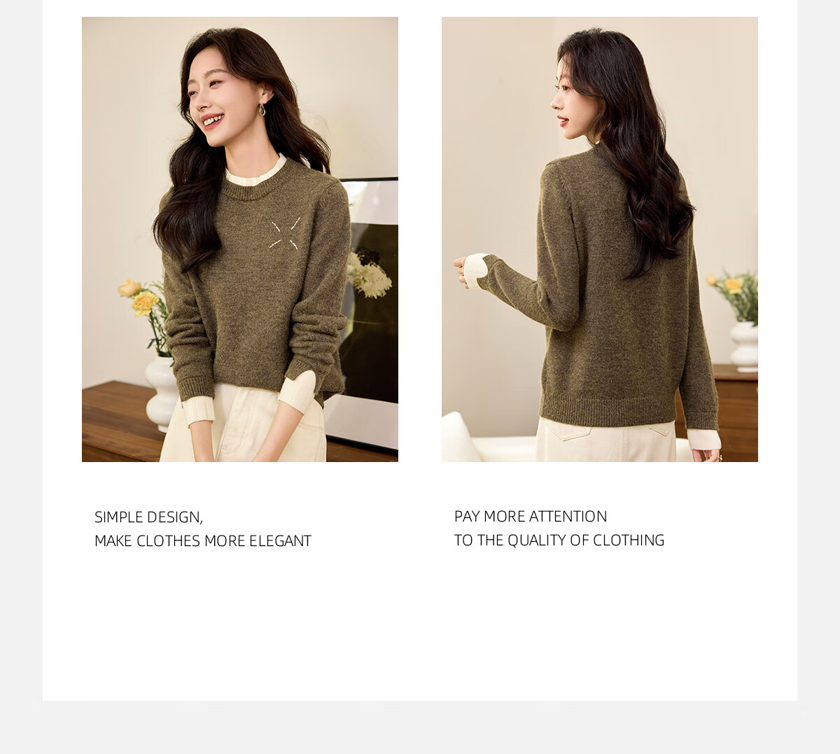 PinCai Women's Knit Sweater Wild Mallard Vintage Thickened American Style Trendy Knitwear P144Z6001 5