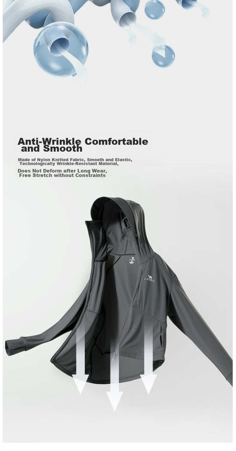 CAMEL Outdoor Sun Protection Clothing for Men And Women, Professional UPF50+, Ice Silk Cool-Feeling Breathable Sun Protection Garment [Kakashi] V121A 5
