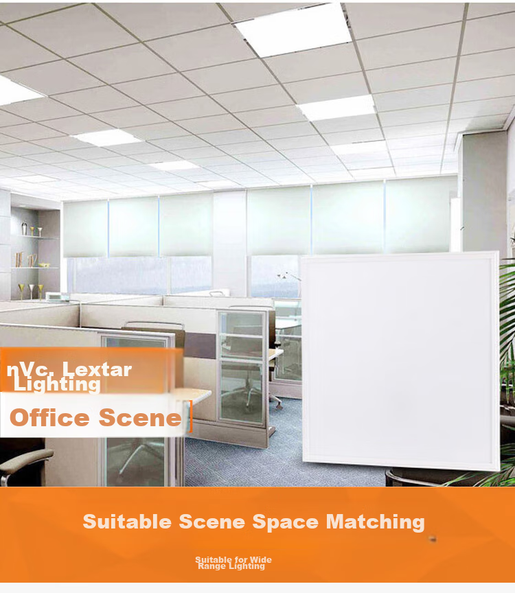 NVC LED Panel Light Integrated Ceiling Light LED Flat Panel Aluminum Buckle Plate 600×600 36W Pendant Light White 6