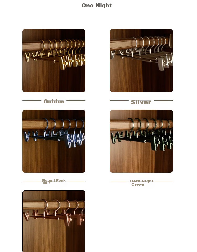 Fanyejia Aluminum Alloy Pants Hanger, 5 High-End Home Use, Seamless Extendable Trouser Hanger, Specialized Clothes Hanger for Pants, Skirt Clip, Coat Rack 6