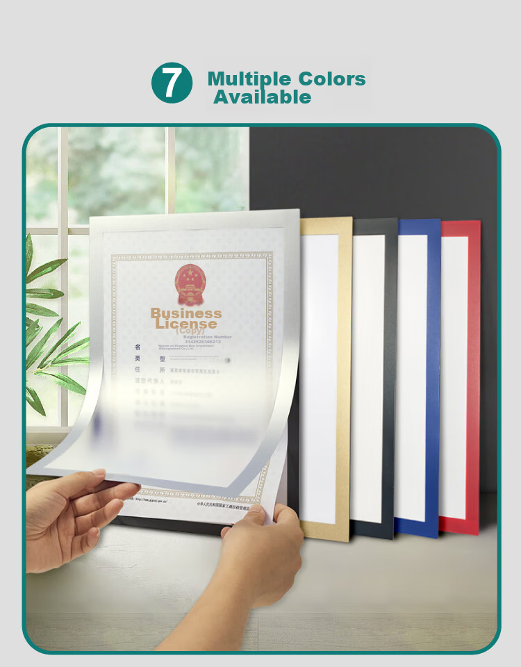 Polar Bear A4 Magnetic Display Sticker, Business License Copy Protective Sleeve Document Frame, Bulletin Board Notice Sticker, Office Supplies Magnetic Sticker, Gold, 1 Piece, 9112G1 16