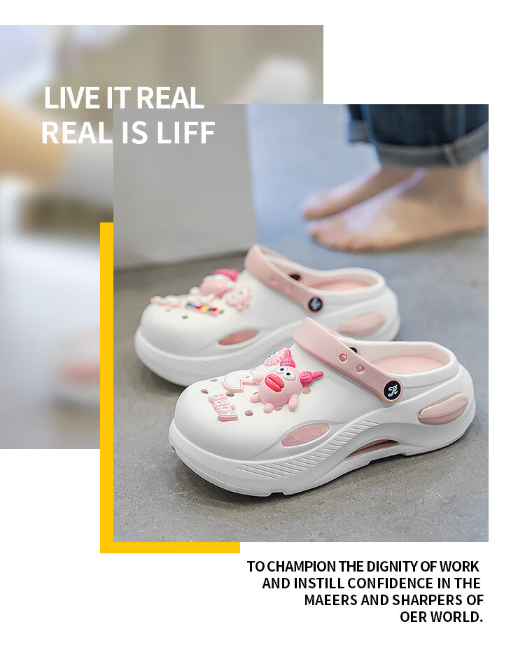 TonLion Women's Perforated Shoes, Summer Soft-Soled Sandals, Ladies' Thick-Soled Outdoor Beach Shoes with Squishy Feel, White, Size 39/40 2