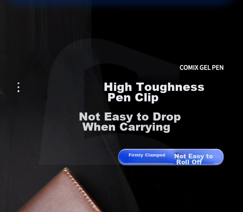 COMIX Black Full Needle Tube Pen, Gel Pen, Signing Pen, Water-Based Pen, 0.38mm, Writing Tool, 12 Pcs/box, GP038 9