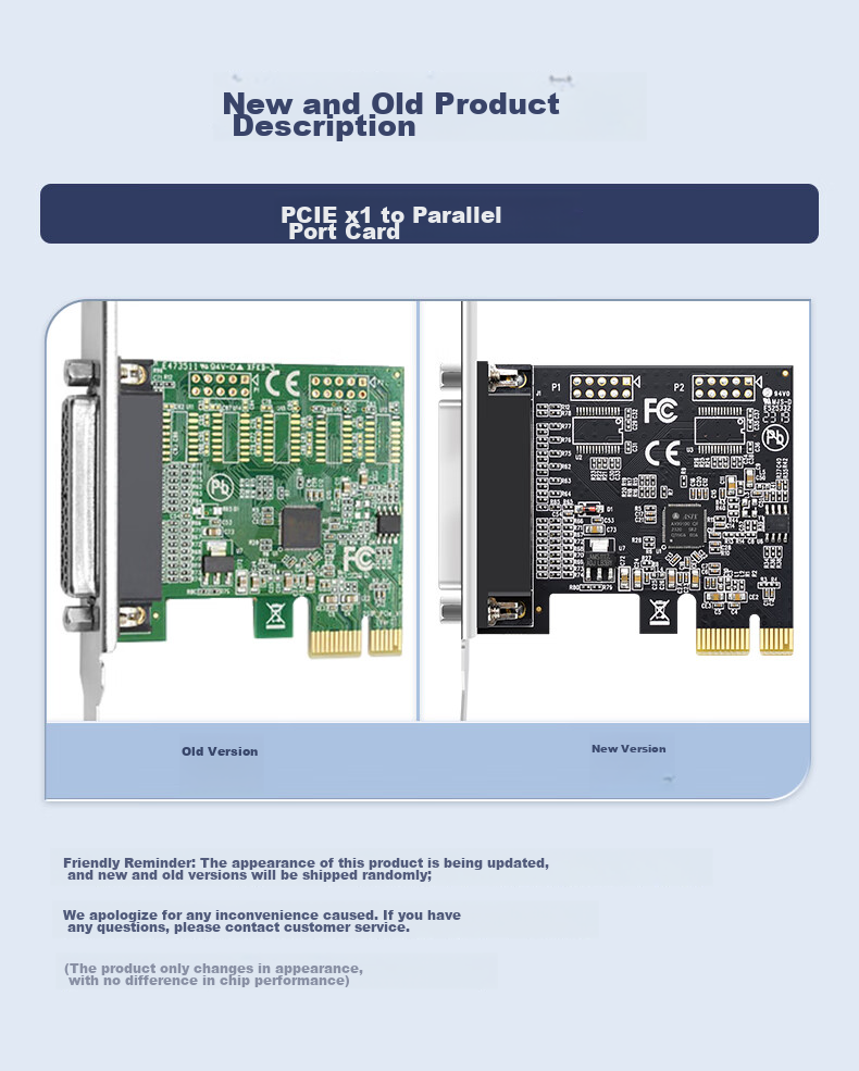 EB-LINK PCI-E Parallel Port Card, DB25 Printer 1284 Expansion Card, Industrial Computer LPT Adapter Card 1