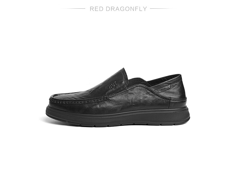 RED DRAGONFLY Genuine Leather Men's Casual Slip-On Shoes, Commuter Soft-Soled Two-Way Cowhide Shoes for Men WTA15083 Brown 38 2